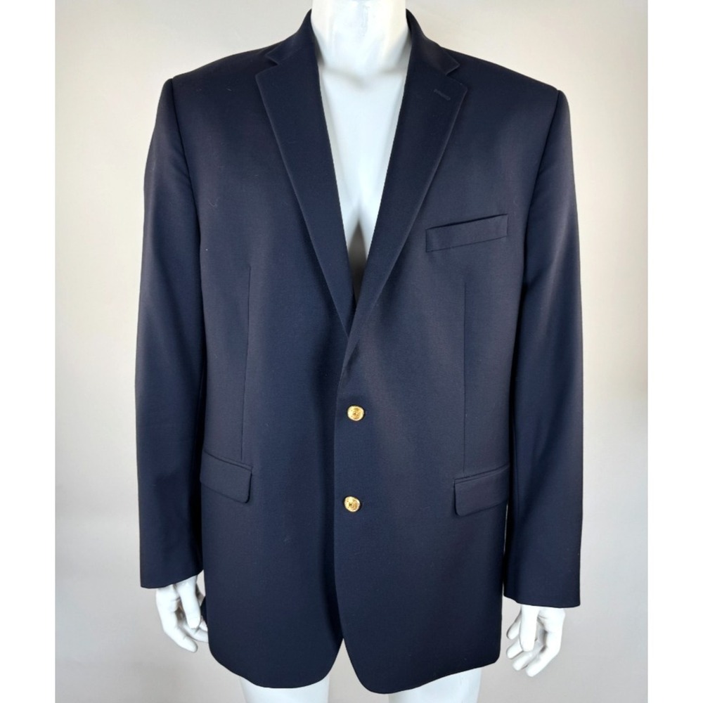 Lauren Ralph Lauren Wool Blazer Mens 46L NWOT Flaw*Lined Gold Buttons SingleVent